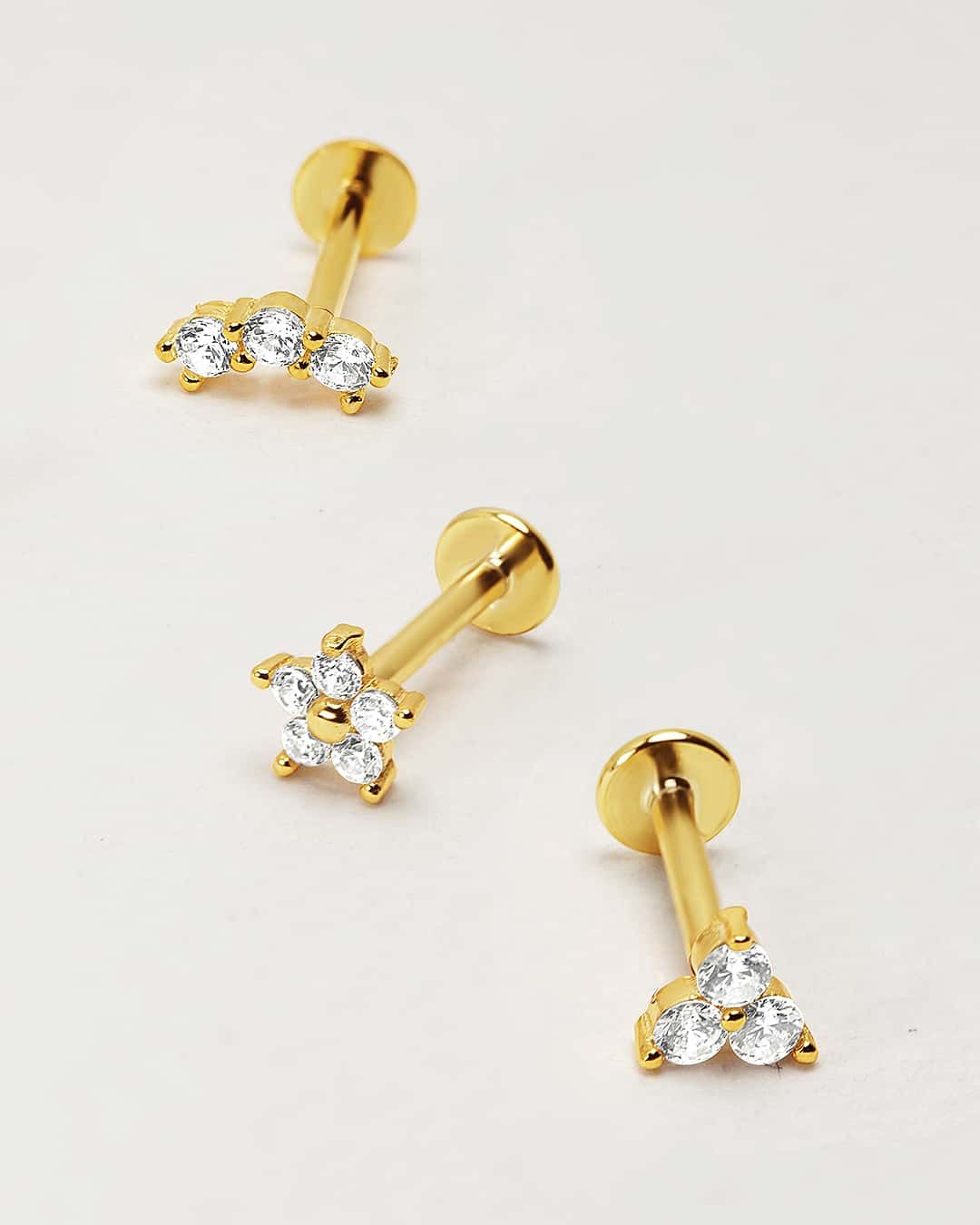 Solid Gold Studs (Flat Back)